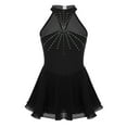 thumbnail image 1 of Yeahdor Girls Sparkly Rhinestones Ballet Dance Costume Mesh Splice Figure Ice Skating Dress Gymnastics Leotard Dance Dress Black 8, 1 of 7