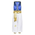 thumbnail image 1 of Yeahdor Kids Boys Arabian Prince Costume Set Halloween Fancy Dress Up Braided Trimming Open Front Waistcoat with Pants Royal Blue 16, 1 of 7