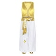 thumbnail image 1 of Yeahdor Kids Boys Arabian Prince Costume Set Halloween Fancy Dress Up Braided Trimming Open Front Waistcoat with Pants Yellow 14, 1 of 7