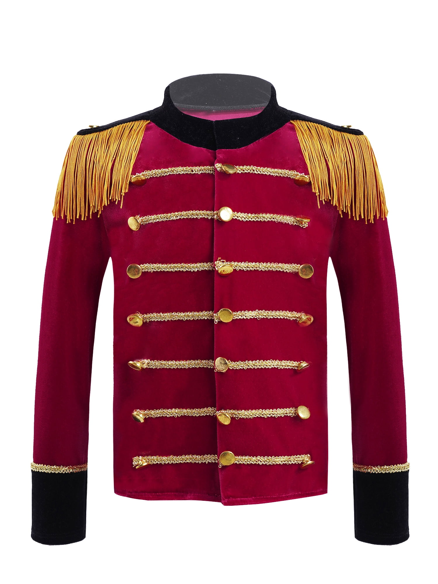  Loloda Kids Boys/Girls Drum Majorette Costume Red Marching Band  Uniform Halloween Tassels Coat Jacket : Clothing, Shoes & Jewelry