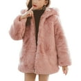 thumbnail image 1 of Yeahdor Kids Girls Casual Warm Coat Thicken Faux Fur Hooded Winter Jacket Outerwear, 1 of 5