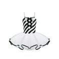 thumbnail image 1 of Yeahdor Kids Girls Christmas Costume Jumpsuit Candy Cane Striped Leotard Fuzzy Tutu Dance Dress Black-A 16, 1 of 7