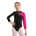 thumbnail image 1 of Yeahdor Kids Girls Dance Gymnastics Leotard Shiny Rhinestone Long Sleeve Unitard Cutout Back Figure Skating Bodysuit Hot Pink 12, 1 of 7