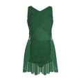 thumbnail image 1 of Yeahdor Kids Girls Sleeveless Rhinestones Ballet Leotard Contemporary Modern Lyrical Dance Dress Green 14, 1 of 7