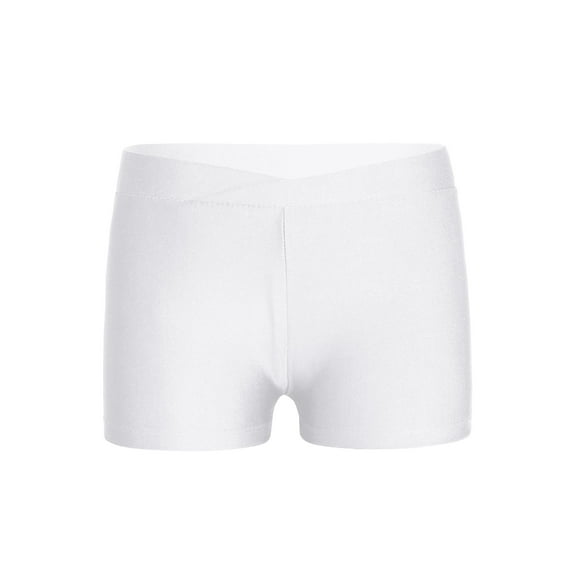Yeahdor Kids Girls Sports Dance Shorts Ballet Gymnastics Booty Shorts Workout Training Biker Boy-Shorts White 13-14