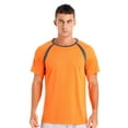 thumbnail image 1 of Yeahdor Mens Swim Shirt UPF 50+ Sun Protection Rash Guard Top Quick Dry Short Sleeve Athletic Running Shirts Orange M, 1 of 7