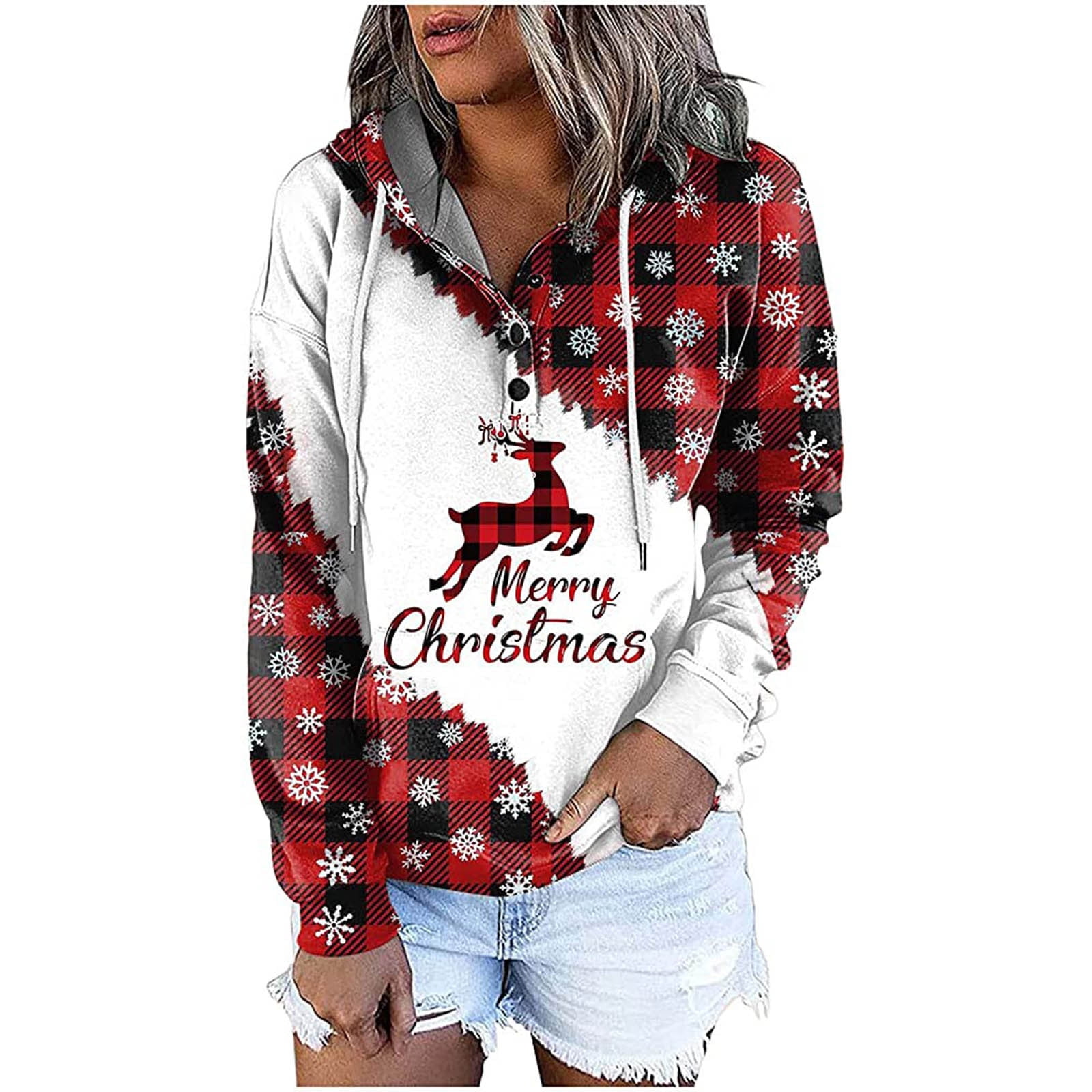 VREWARE trendy hoodies for women,1 dollar items only,chrismas