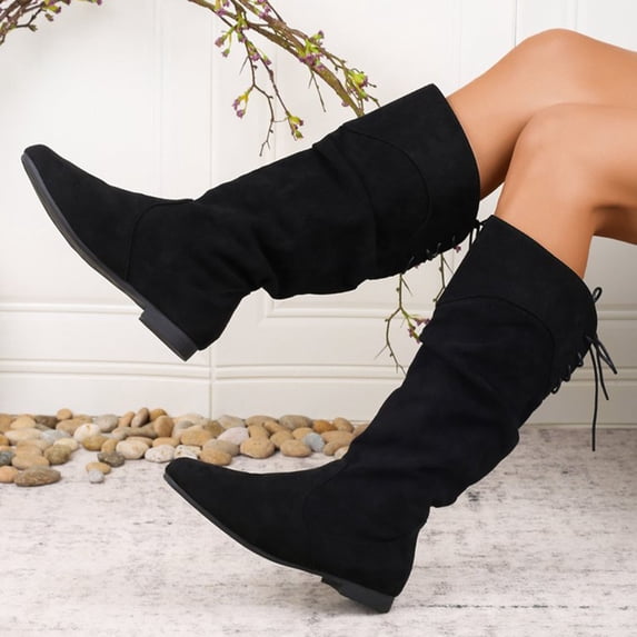 Yeahitch Slouch Womens Boots Knee High Fall Winter Fashion Boots for Women Pointed Toe Womens Shoes Tall Boots