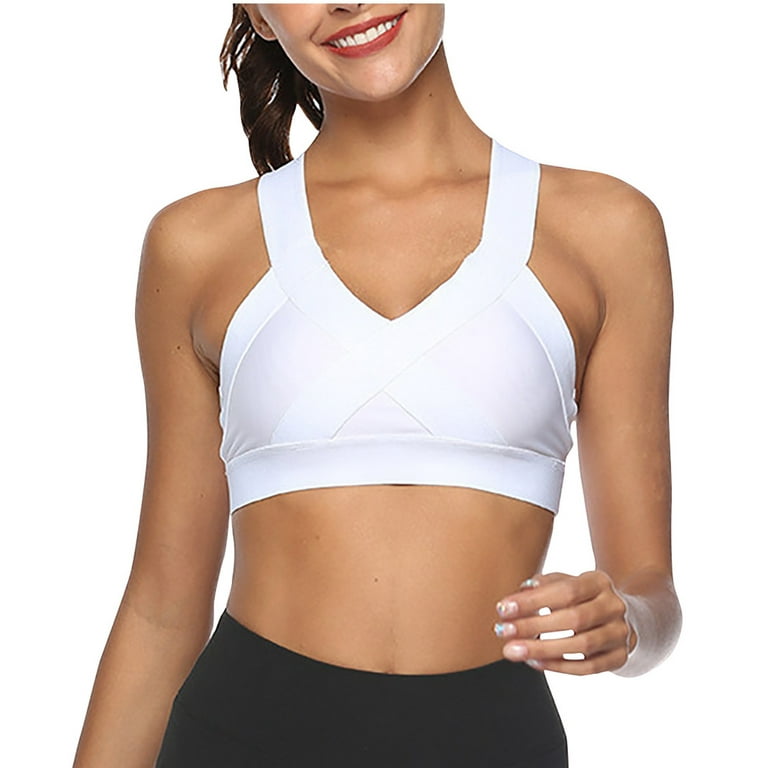 Sports Bras for Women Quick-Dry Padded Wirefree Workout Crop Cute Tank