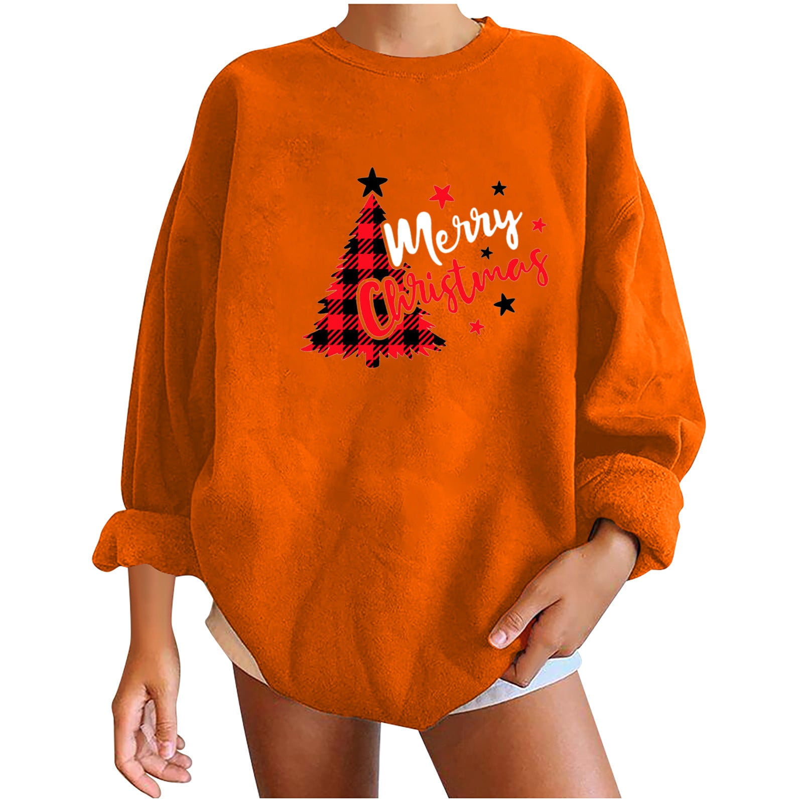 Yeahitch Ugly Christmas Sweater Womens Color Block Raglan Long Sleeve