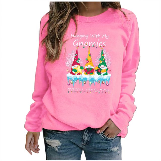 Yeahitch Women Christmas Sweatshirts Cute Graphic Sweaters Long Sleeve