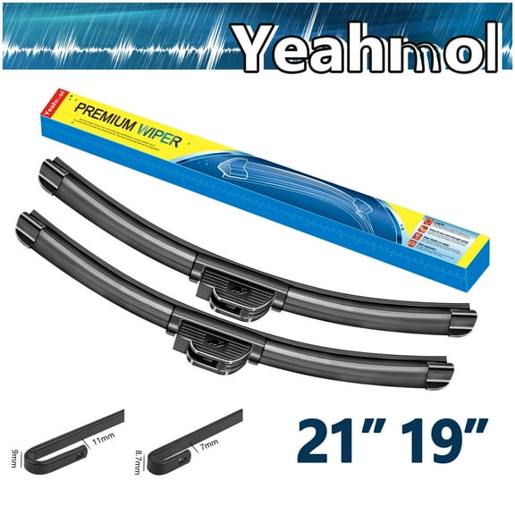 Yeahmol 21"&19" Fit For Honda Civic 2004 Windshield Wiper Blades, Premium Replacement For Car Front Window Wiper Blades (Set of 2, 21+19 Inch), WP1121