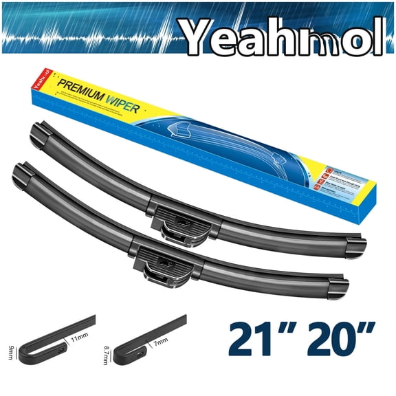 Yeahmol 21"&20" Fit For Nissan Maxima 1993 Windshield Wiper Blades, Premium Replacement For Car Front Window Wiper Blades (Set of 2, 21+20 Inch), WP1298