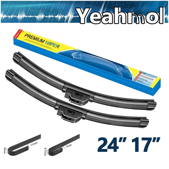 Yeahmol 24"&17" Fit For ISUZU Vehicross 2000 Windshield Wiper Blades, Premium Replacement For Car Front Window Wiper Blades (Set of 2, 24+17 Inch), WP5871