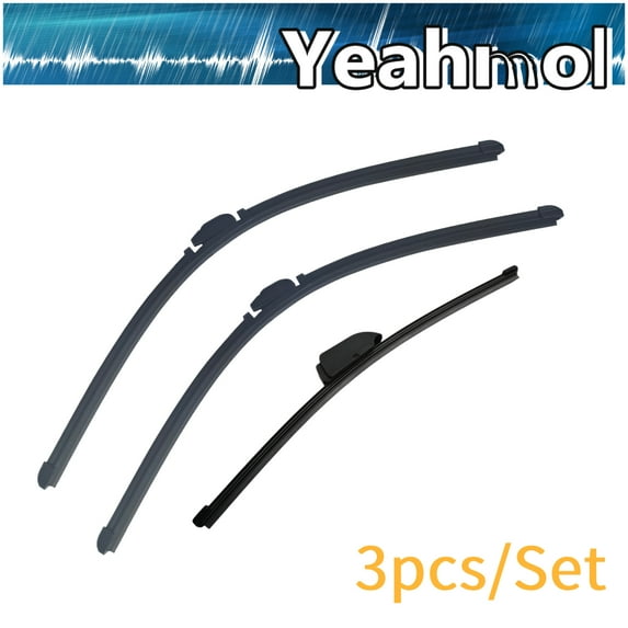 Yeahmol 3PCS Front Rear Windshield Wiper Blades Fit For Jaguar F-Pace AB-VE327018Y4*LA*1+A13*LA*1+21*LA*2+287*LA*1, 2PCS Front Wiper + 1PC Rear Wiper, Y28D637S
