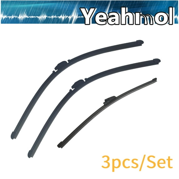 Yeahmol 3PCS Front Rear Windshield Wiper Blades Fit For Volkswagen R32 AB-VE327017Y3*LA*1+A13*LA*1+21*LA*2+286*LA*1, 2PCS Front Wiper + 1PC Rear Wiper, Y29D6910S