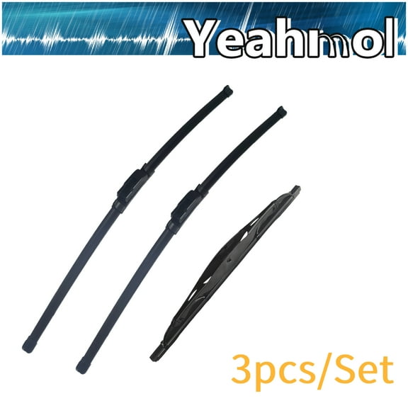 Yeahmol 3Pcs Windshield Wiper Blades Compatible with Jeep Compass 2007-2017, Front and Rear Windshield Wipers 22"+21"+10" (Pack of 3), Y27Y0U1B