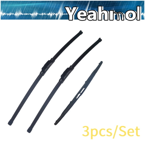 Yeahmol 3pcs Front & Rear Windshiled Wiper Blades Fit For Ford Edge 2014-2007, 26" 20" 14D, Universal J U Style for Front and Rear Window, Pack of 3, Y25A111S