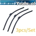 thumbnail image 1 of Yeahmol 3pcs Front & Rear Windshiled Wiper Blades Fit For Saab 9-3 2002-1999, 21" 20" 20", Universal J U Style for Front and Rear Window, Pack of 3, Y29A199E, 1 of 6