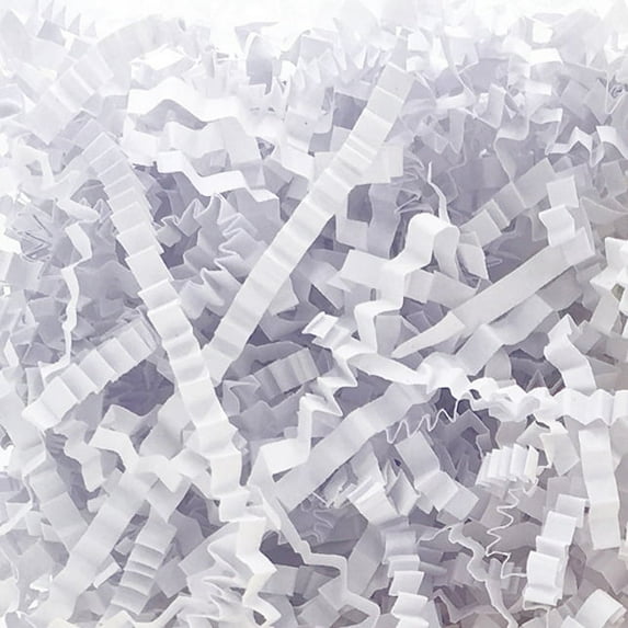 Yeahmol 50g Crinkle Cut Paper Shred Filler for Gift Wrapping & Basket Filling, for Easter, Gift, Wedding, Birthday, Christmas, B#White, RP1537