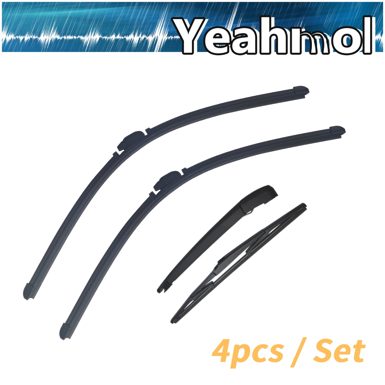 Yeahmol Fit For Chrysler Pacifica 2024-2017, 26"+20"+14"+12" replacement for Windshield Wiper Blades and Rear Wiper with Arm Y24J1Z7S