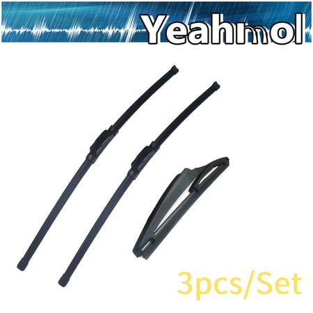 Yeahmol Front and Rear Windshield Wiper Blades (pack of 3) Fit For 2020-2015 Kia Soul EV,24"+19"+11A,Y29H092B