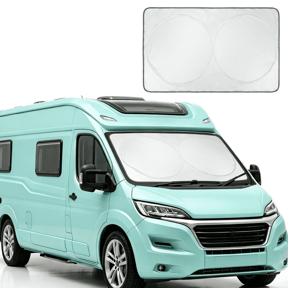 Yeahmol Interior Windshield Sun Shade Fit for National RV Tropical 2015-2021, 98 x 46 Inch UV Protection, Foldable Visor Cover, Long-Lasting Use, L44F3B2K