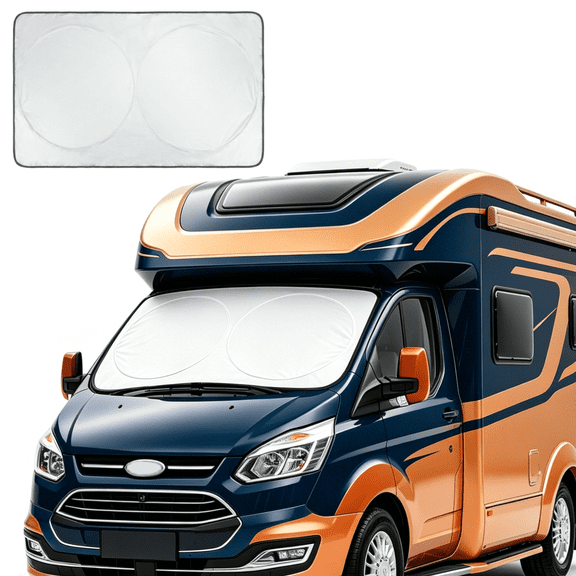 Yeahmol Interior Windshield Sun Shade Fit for PLEASURE-WAY PLATEAU FL 2015-2025, 102 x 51 Inch UV Protection, Foldable Visor Cover, Long-Lasting Use, L95V9Z2K