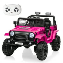 Yeahumalia 24V 4WD Electric Jeep, Battery Powered Ride-On Toy Truck for Kids, Pink