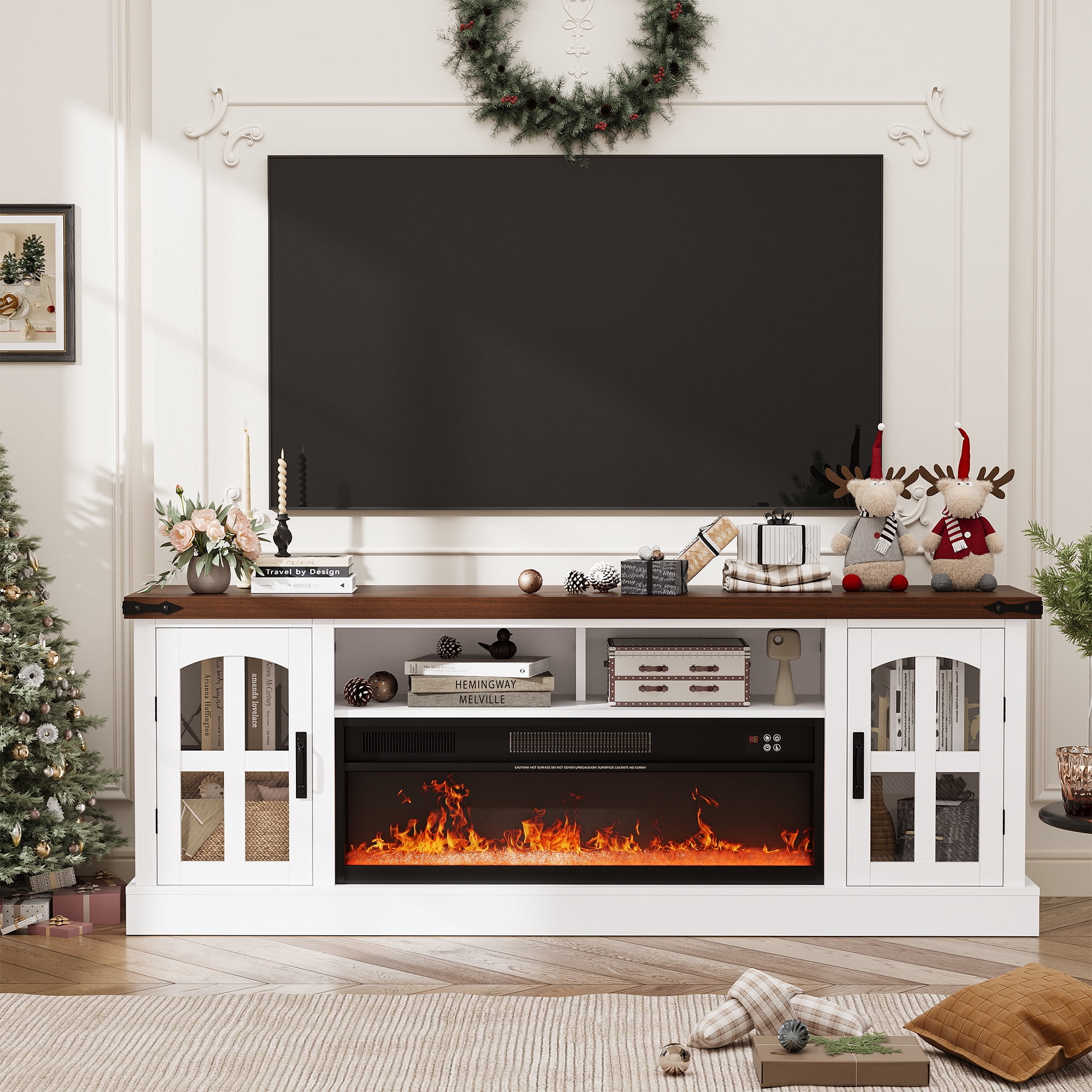 Yeahumalia 71'' Electric Fireplace TV Stand for TVs up to 80'' with 36 ...