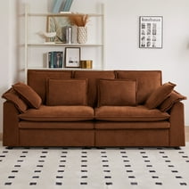 59" Wide Modern Chenille Loveseat Sofa,2-Seater Sofa Couch with Gold