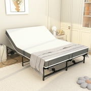 Yeahumalia Electric Adjustable Bed Base Frame with Wireless Remote Head and Foot Incline, Power Platform Bed Base, Queen