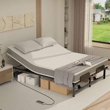 Yeahumalia Electric Split Adjustable Bed Frame with Remote Head and Foot Incline, Power Platform Bed Base, Queen