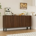 thumbnail image 1 of Yeahumalia Large Sideboard Buffet Cabinet with Storage, Mid Century Modern Accent Credenza with 4 Fluted Doors for Living Room, Kitchen, Entryway, Hallway - Oak, 1 of 8