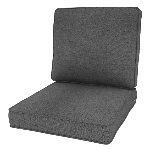 Yeahumalia Outdoor Patio Chair Deep Seat Cushions 23'' x 24'' with Removable Cover, Water and Fade Resistant, Dark Grey