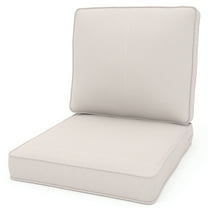 Yeahumalia Patio Deep Seat Cushions 23'' x 24'' with Removable Cover, Water & Fade Resistant, Beige