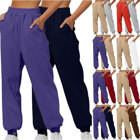 Yeaiivve 2 Pack Lightweight Joggers for Women with Pockets Drawstring Athletic Sweatpants for Workout Yoga Running Orange XL