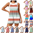 thumbnail image 1 of Yeaiivve Casual Women's Shorts Rompers Sleeveless Summer Going Out Romper Polka Dots Print One Piece Jumpsuits with Pockets Hot Pink,XXL, 1 of 7