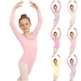 thumbnail image 1 of Yeaiivve Cute Dance Leotards for Girls Ruffle Neck Long Sleeve Ballet Leotard Little Dancers Bodysuit Comfort Breathable Gymnastic Unitards Pink 9-10 Years, 1 of 6
