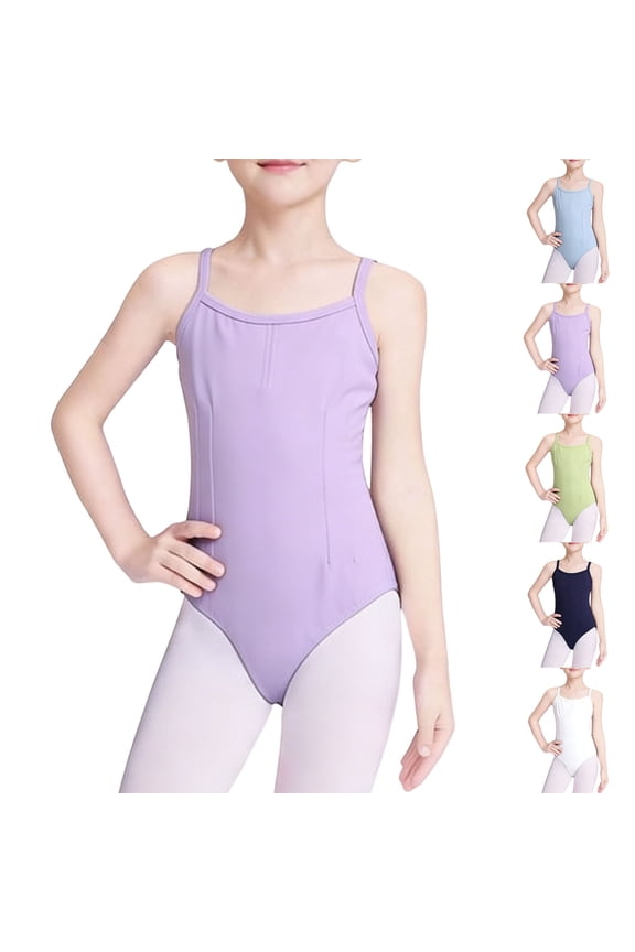 Yeaiivve Girls Ballet Leotards Spaghetti Straps Casual Dance Gymnastics Bodysuit Comfort Sleeveless Camisole Unitards Green 9-10 Years