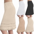 thumbnail image 1 of Yeaiivve Half Slips for Women Underskirt Midi Length Layered Lace Patchwork Half Slip High Waist Wrap Comfy Soft Under Dresses Khaki,S, 1 of 6