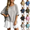 thumbnail image 1 of Yeaiivve Ladies Matching Sets Outfits Oversized Cotton Linen Tops with Sleeveless V Neck Layered Ruffle Tunic Dress Two Piece Lounge Outfits for Women Gray,S, 1 of 8