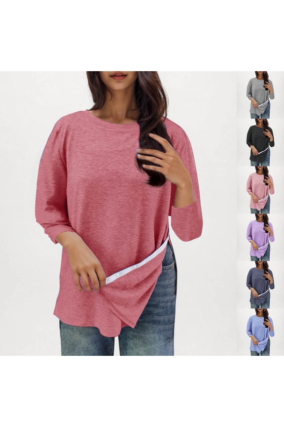 Post Shoulder Surgery Shirts for Women Tear Away 3/4 Sleeve Tops After Rotator Cuff Shirts Chemo Port Adaptive Clothing Gray,S