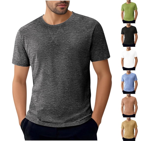 Yeaiivve Running T-Shirts for Men Sport Tops Moisture Wicking Athletic T Shirts Comfy Lightweight Breathable Workout Tees Shirts Khaki,M