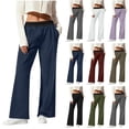 thumbnail image 1 of Yeaiivve Sun Protection Pants Women Yoga Pants Quick-Dry Upf 50 Wide Leg Pants Elastic Wasit Casual Lightweight Beach Trousers with Pockets Gray,XXL, 1 of 7