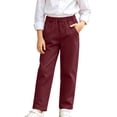 thumbnail image 1 of Yeaiivve Unisex Kids School Uniform Pants Elastic Waist Straight Leg Dress Pants Boys Girls Solid Casual Athletic Trousers with Pockets 5-15 Years, 1 of 9