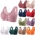 thumbnail image 1 of Yeaiivve Wireless Bras for Women Front Closure Comfort Full Coverage Bra No Underwire Everyday Bras Wine M, 1 of 6