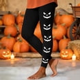 thumbnail image 1 of Yeaiivve Women's Halloween Leggings Pumpkin Face Graphic Skinny Pants Seamless Stretchy High Waist Yoga Pant Buttery Soft Milk Silk Workout Bottoms XL, 1 of 7