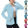 thumbnail image 1 of Yeaiivve Women's UPF 50+ Lightweight Athletic Jackets Sun Protection Long Sleeve Hooded Shirts Hiking Outdoor Full Zip Tops with Pocket Hot Pink,M, 1 of 7