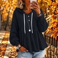 thumbnail image 1 of Yeaiivve Womens Cute Hoodies Ruffle Hem Casual Pullover Hoodie Relaxed Fit Drawstring Hooded Babydoll Tops for Weekend Outings 3XL, 1 of 7